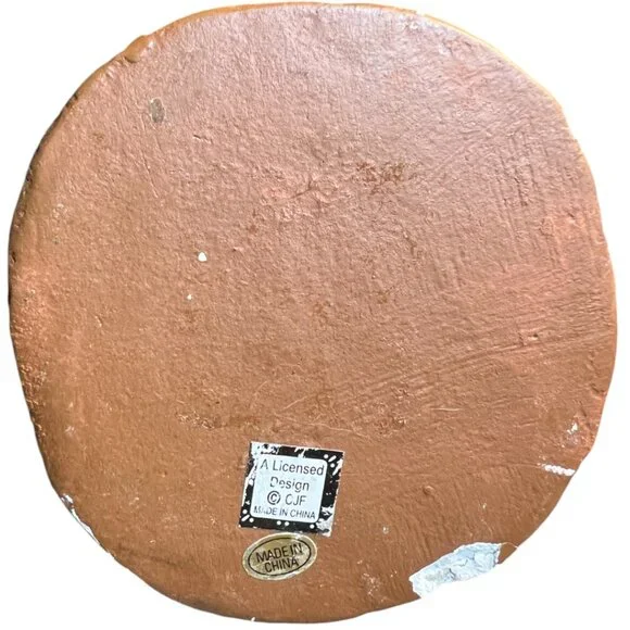 Folk Art Pumpkin Figurine Halloween Flocked Hat Whimsical Suit 12.5" tall x 6" d - Picture 15 of 16